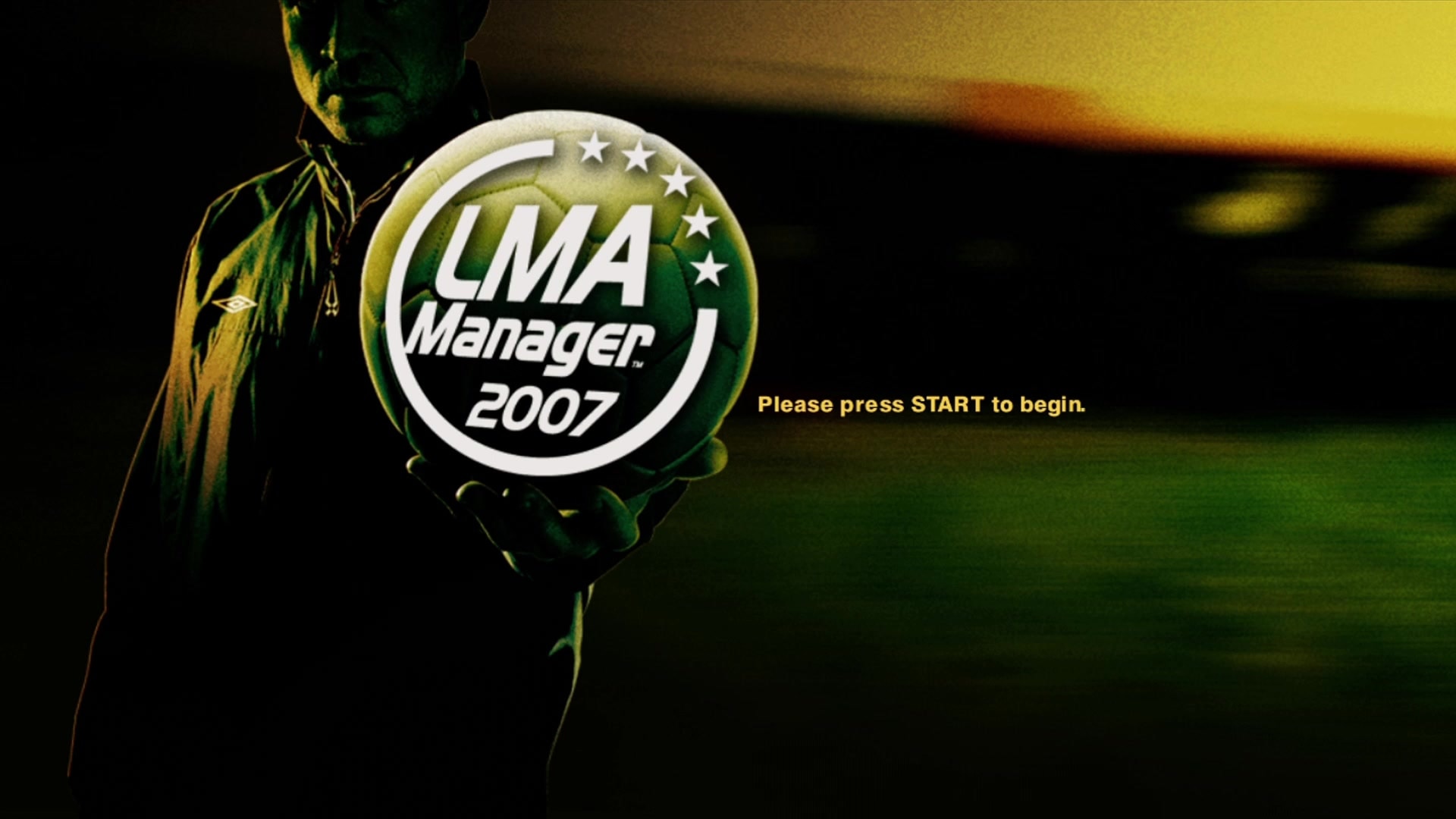 LMA Manager 2007 title screen for Xbox 360